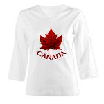 Women's Canada Flag Shirts 3/4 Sleeve Canada Souvenir Shirts 