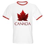 Canada Ringer T-Shirt Men's Canada Souvenir Shirts 