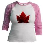 Women's Canada Flag Shirts 3/4 Sleeve Canada Souvenir Shirts 