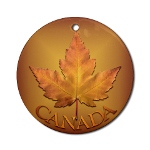 Gold Canada Maple Leaf Keepsake Ornament