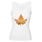 Canada Souvenir Tank Tops Women's Yellow Maple Leaf Souvenir Shirts