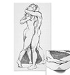 Hugs Poster - Loving Embrace Figure Study Drawing Intimate Love Art Print Hugging Lovers Art Posters & Print Nude Figure Study Poster Black and White Lovers Pencil Drawing Posters and Prints, Personalized Hug Art Cards and Gifts 