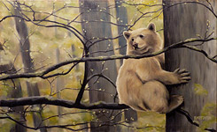 Kermode Bear Painting Kermode bear painting - wildlife painting impressionism bear oil on canvas