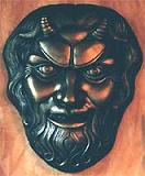 Recreation Sculpture  mask from 570bc Wallhanging Made to Order- specify colour CLICK ON IMAGE FOR DETAIL