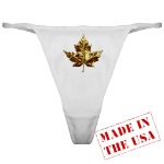 Sexy Canada Souvenir Thong Panties Gold Maple Leaf Canada Souvenir Panties Womens Ladies Thong Underwear