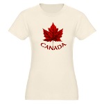 Women's Fitted Organic Canada Maple leaf T-shirt 