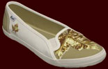 NEW gold Canada women's slip-on sneakers / Canada slippers available. Fully customizable canvas sneakers online.