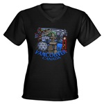 Vancouver Souvenir Women's V-neck T-Shirt Vancouver Vancouver Inukshuk Souvenir T-shirts for Women,  Vancouver Canada Souvenir Gifts Shop Online Vancouver Souvenir Ladies & Girls Shirts.