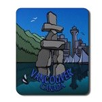Vancouver Canada Mousepad Vancouver Inukshuk  Vancouver Canada Souvenir Mousepads & Gifts for Home & Office