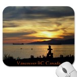Vancouver sunset mousepads & Vancouver souvenirs Gastown keepsakes & stylish Vancouver souvenir home & office decor 