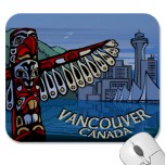 Vancouver mousepads & Vancouver souvenirs keepsakes & stylish Vancouver totem pole landmarks art souvenir home & office decor 