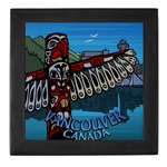 Vancouver Souvenir Wooden Tile Box Vancouver BC  Vancouver Totem Pole Art Souvenirs & Vancouver Gifts for Home & Office 