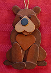 Handmade Wooden Christmas Decoration Wood Handcrafted Christmas Ornaments West Coast Canadian Wildlife Series Grizzly Bears 