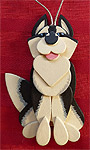 Handmade Wooden Christmas Decoration Wood Handcrafted Christmas Ornaments West Coast Canadian Wildlife Series Malamute Dog
