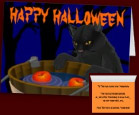 Black Cat Classic Halloween Invitations Cards Personalized Bobbing for Apples Halloween Cards