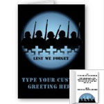 War Memorial Cards Personlized Lest We Forget Cards Fallen Soldiers Card