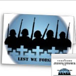 Lest We Forget Cards Personlized Fallen Soldier Cards War / Peace Cards