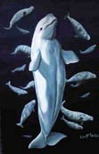 Wildlife Paintings Beluga whales oil painting  wildlife Beluga Whales Oil Painting wildlife painting Canadian Artist Kim Hunter / Indigo Commissioned paintings welcome!